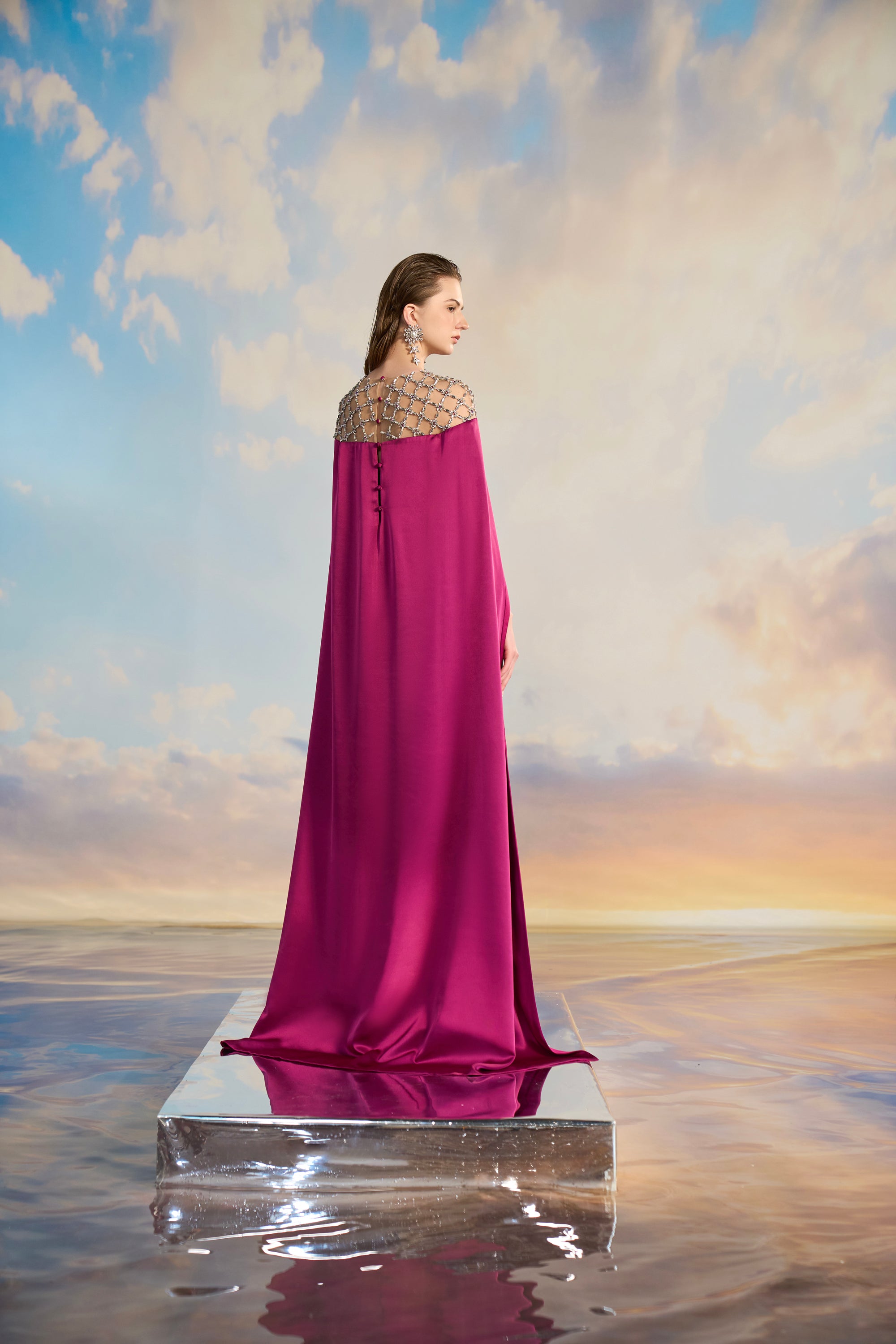 Meliora Silk satin A-line dress